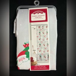 Holiday time, fabric shower curtain